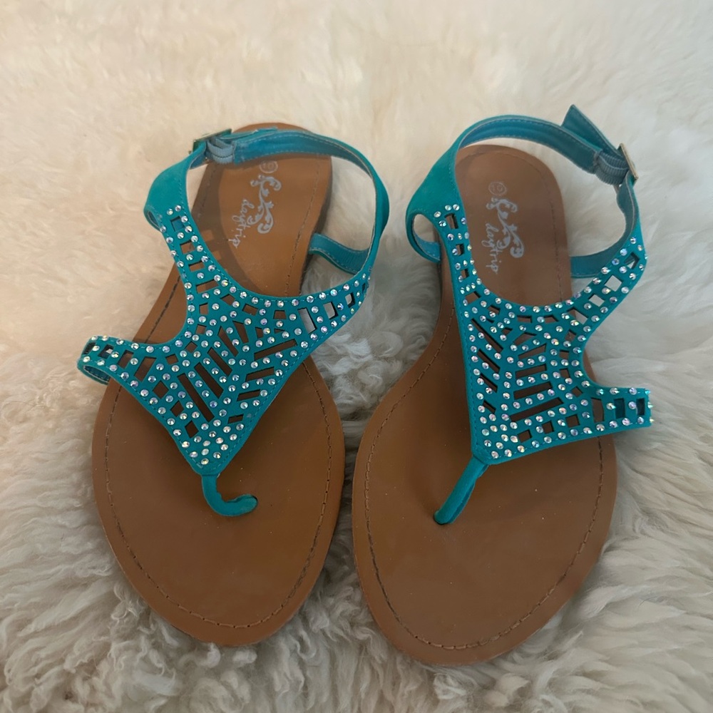 Daytrip Teal Beaded Sandals
